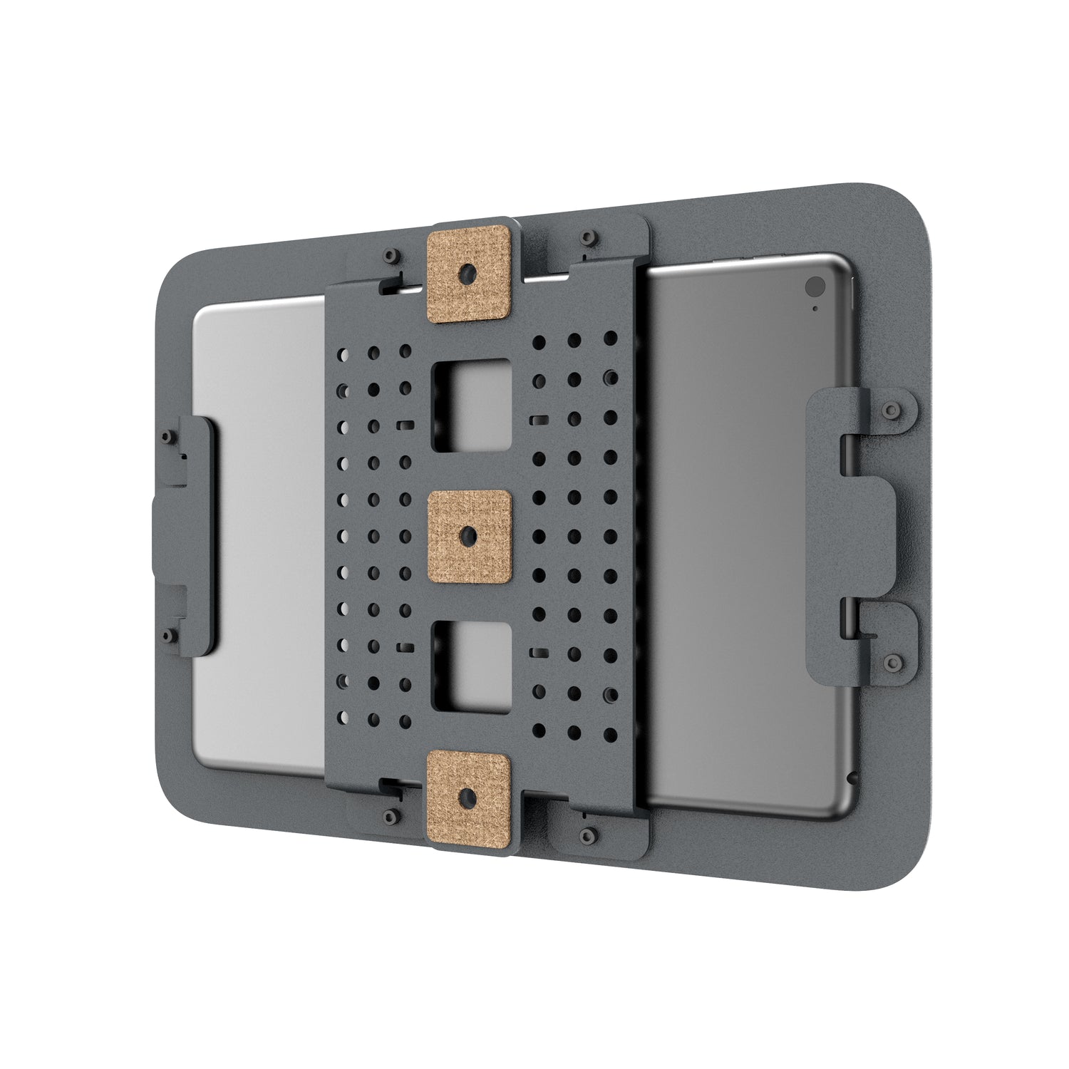 Heckler Tripod &amp; VESA Mount MX for iPad — mounted on tripod with iPad displaying content